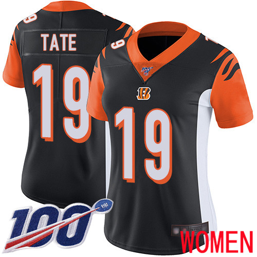 Cincinnati Bengals Limited Black Women Auden Tate Home Jersey NFL Footballl #19 100th Season Vapor Untouchable->women nfl jersey->Women Jersey